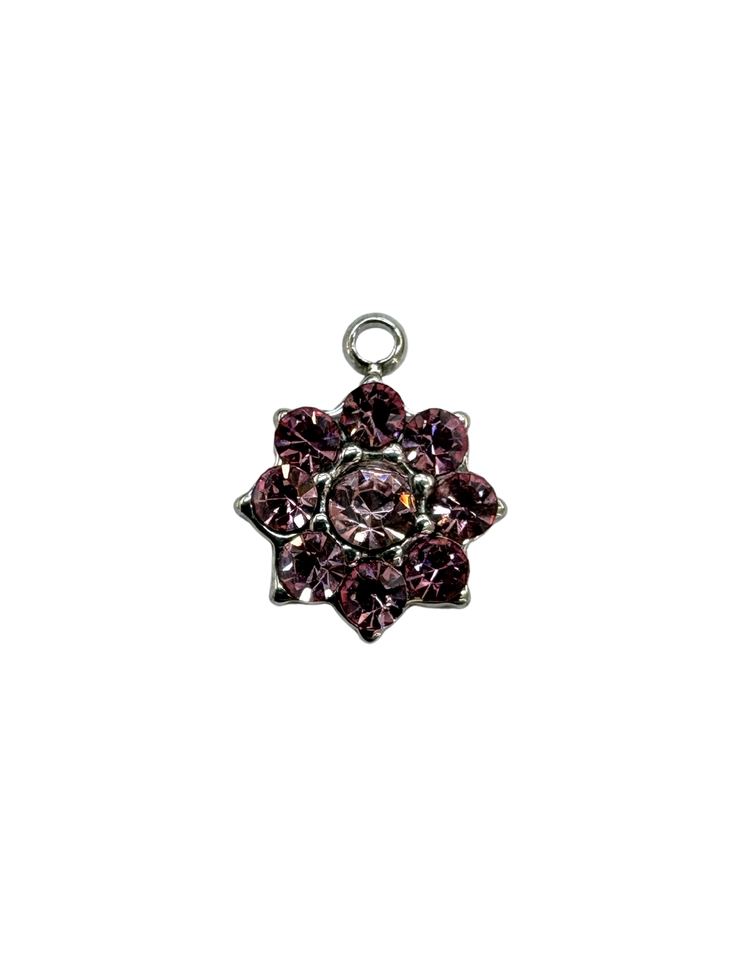 Rhinestone Geometric Flower Charm