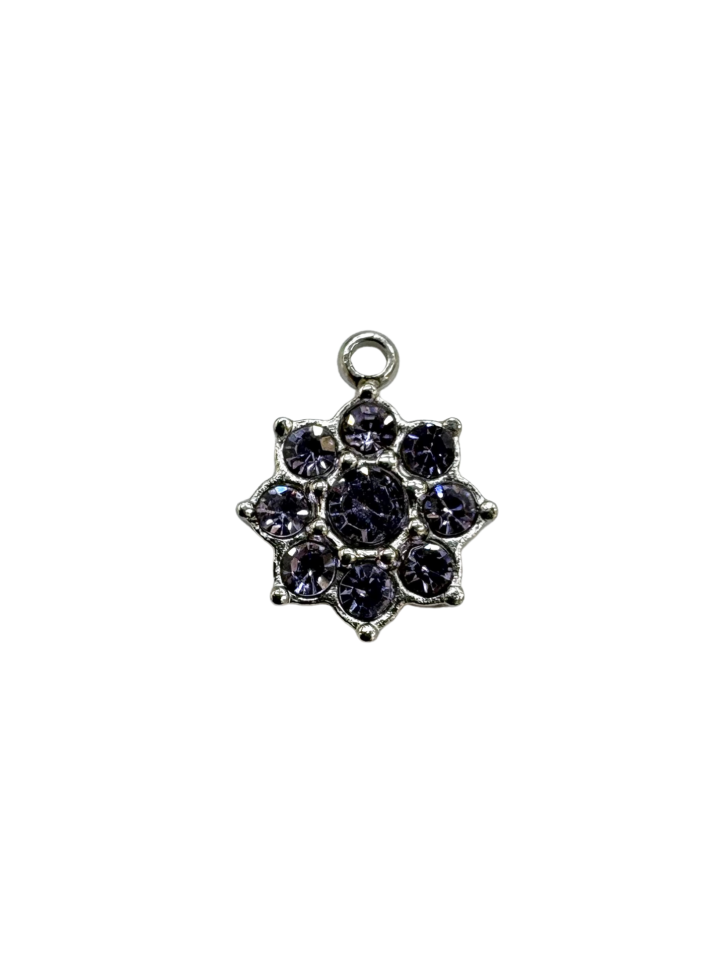 Rhinestone Geometric Flower Charm
