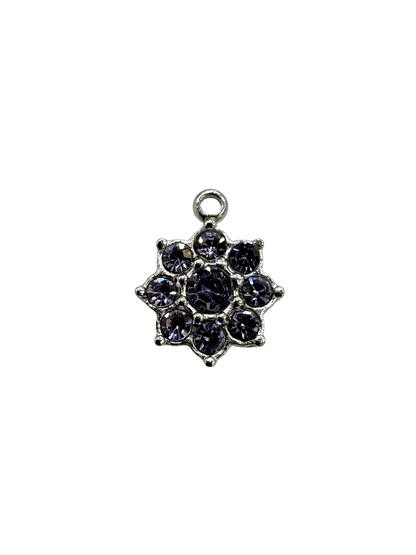 Rhinestone Geometric Flower Charm