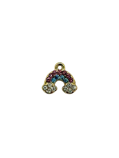 Small Rhinestone Rainbow Charm