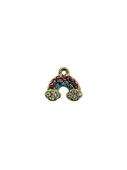 Small Rhinestone Rainbow Charm