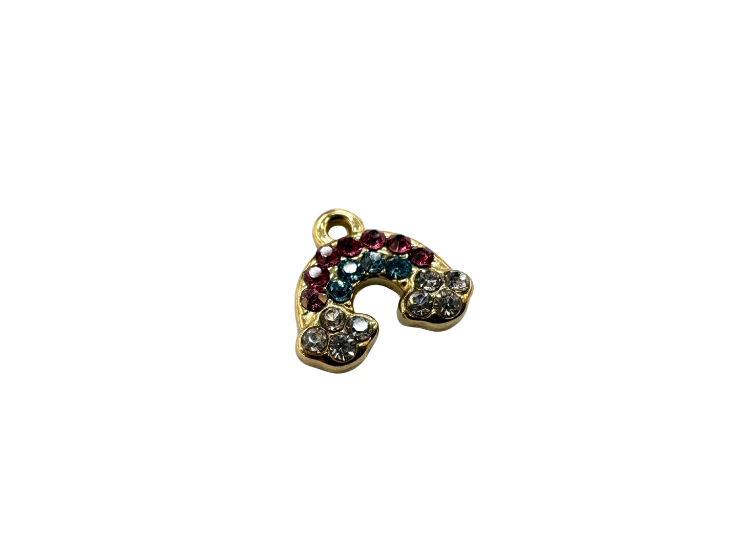 Small Rhinestone Rainbow Charm