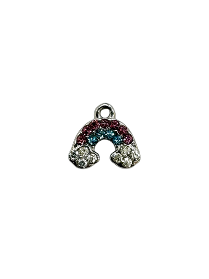 Small Rhinestone Rainbow Charm