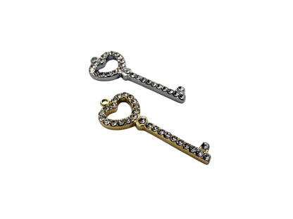 Rhinestone Key Charm