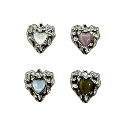 Hammered Heart Charm