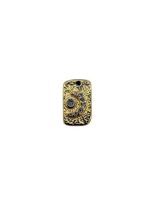 Vintage Hammered Moon Charm