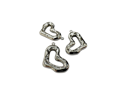 Hammered Bold Heart Charm