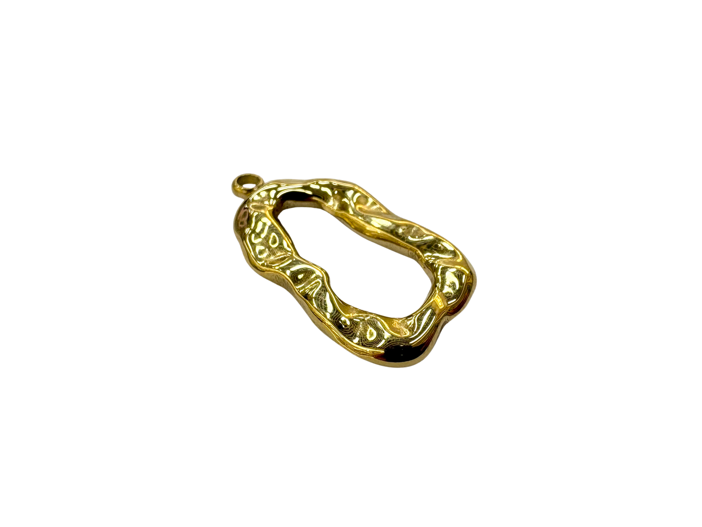 Hammered Abstract Oval Charm