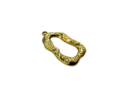 Hammered Abstract Oval Charm