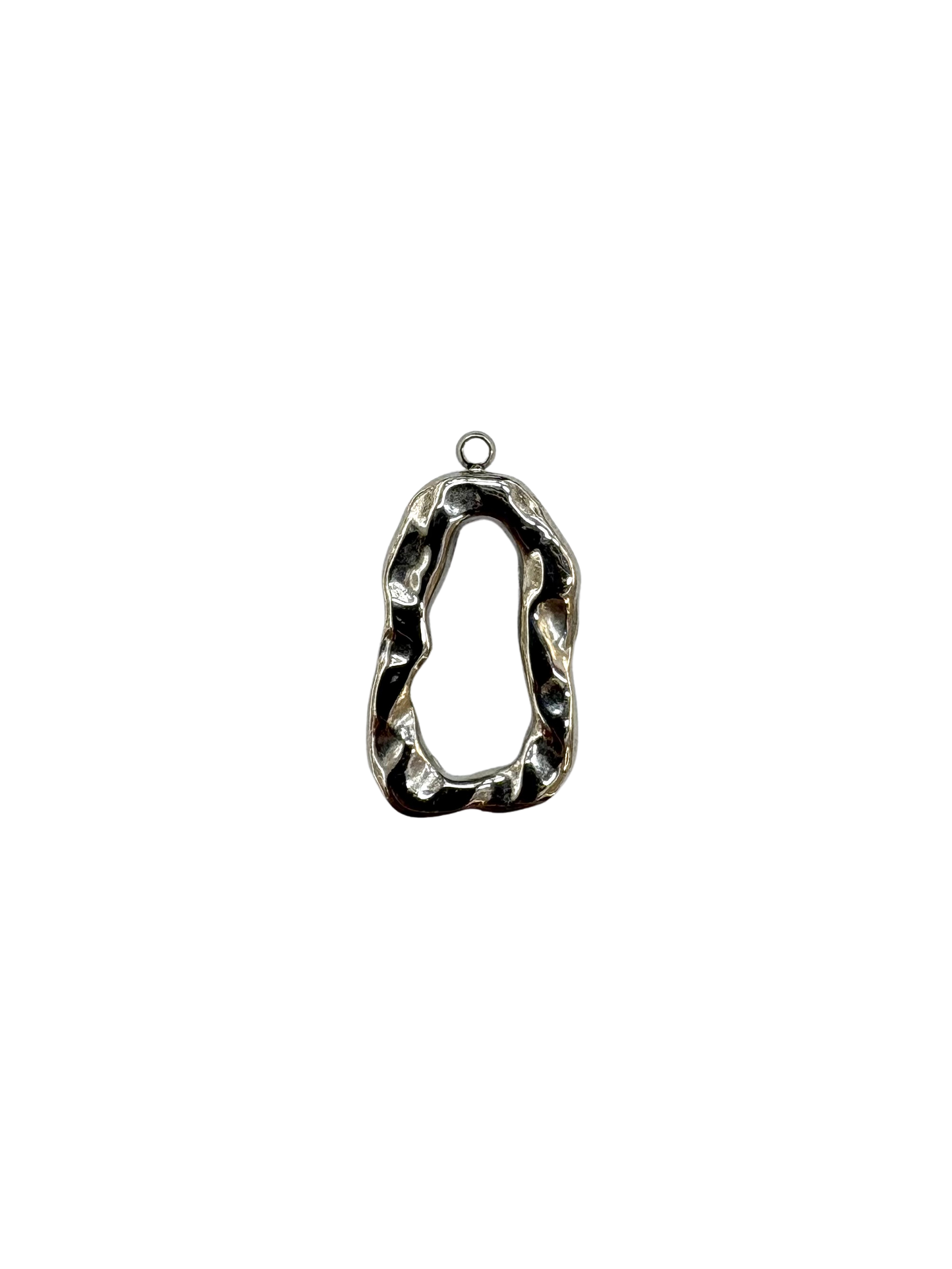 Hammered Abstract Oval Charm