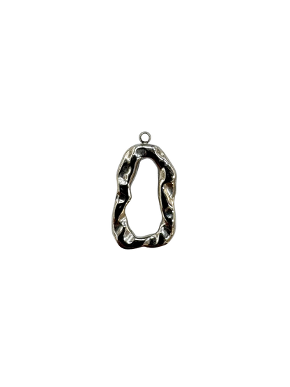 Hammered Abstract Oval Charm