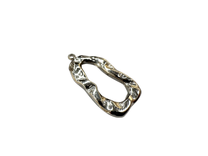 Hammered Abstract Oval Charm