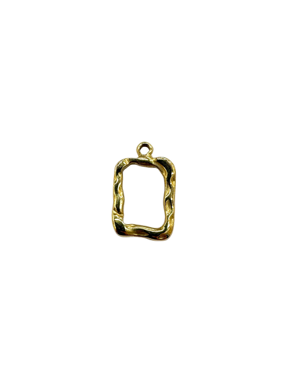 Hammered Abstract Rectangle Charm