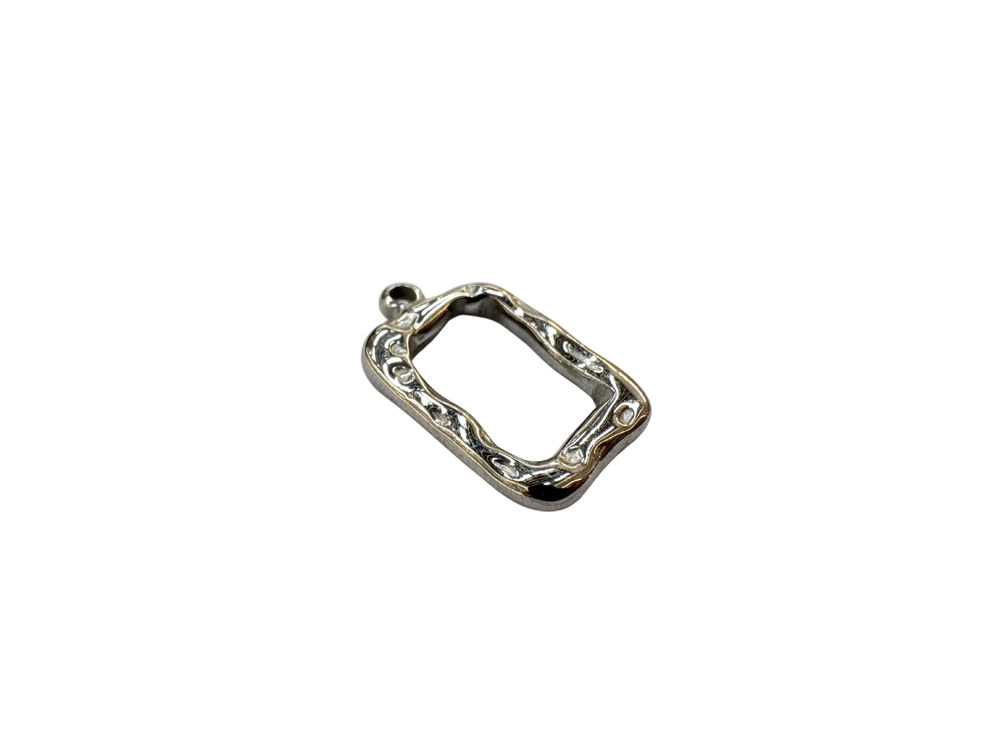Hammered Abstract Rectangle Charm