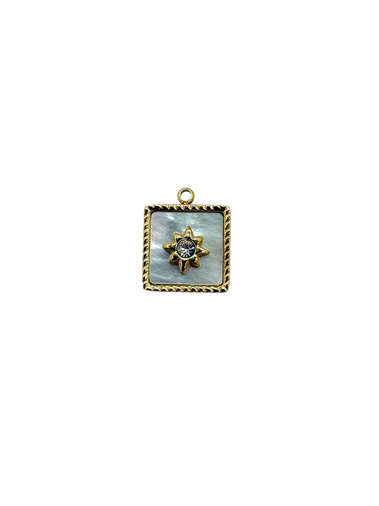 Mother of Pearl Square Star Charm