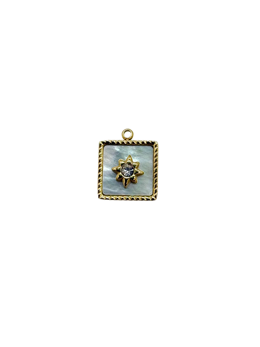 Mother of Pearl Square Star Charm