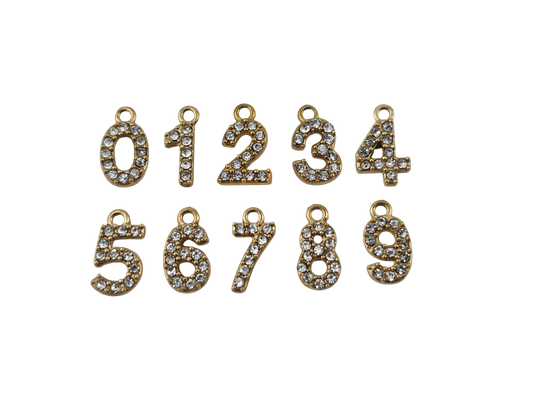Rhinestone Number Charm Set 0-9