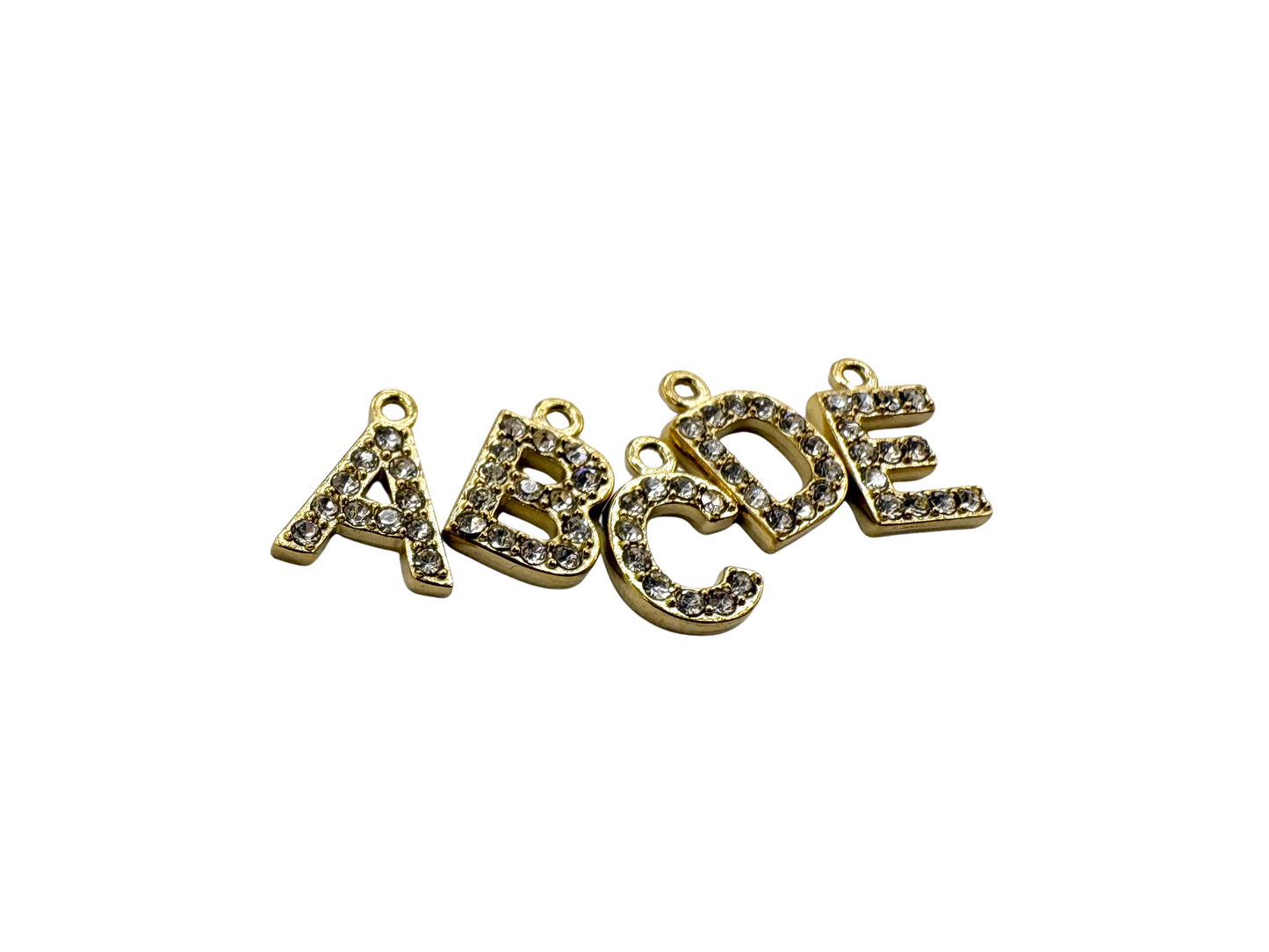 Dainty Rhinestone Alphabet Charm Set