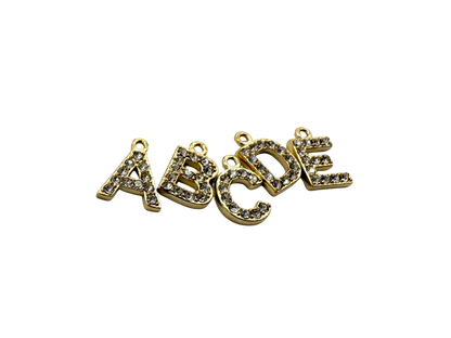 Dainty Rhinestone Alphabet Charm Set