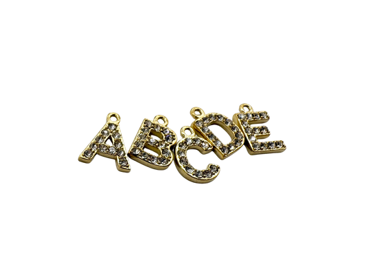 Dainty Rhinestone Alphabet Letter Charms- Single Letters