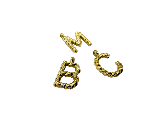 Rope Style Alphabet Letter Charms - Single Letters