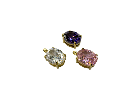Oval Rhinestone Charm