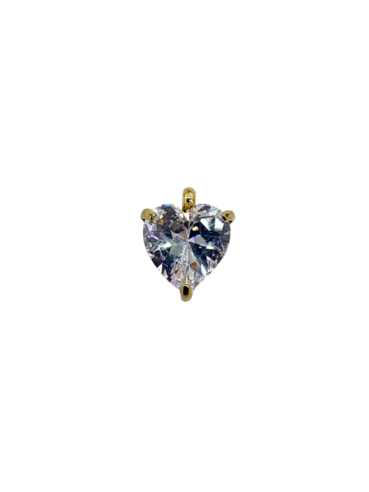 Gemstone Heart Prong Set Charm