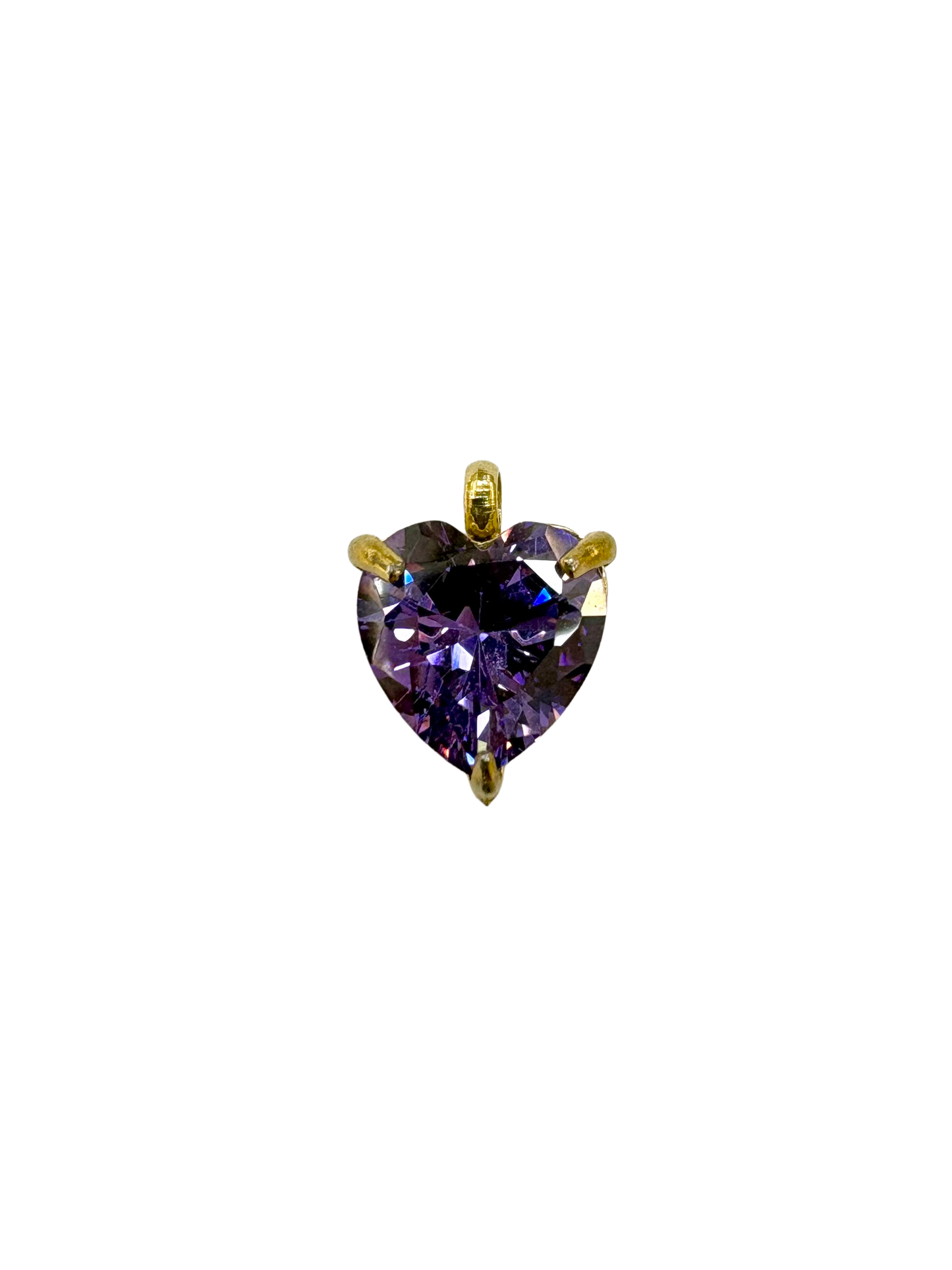 Gemstone Heart Prong Set Charm