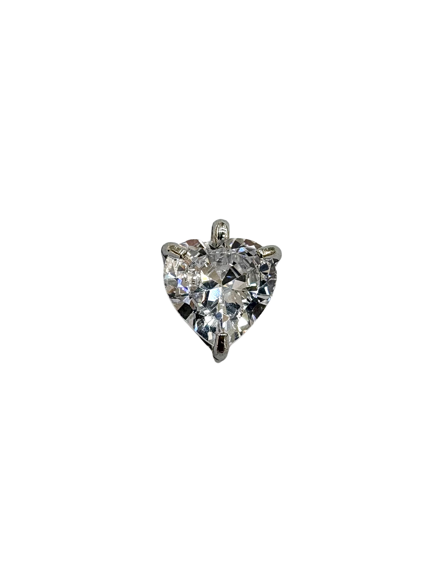 Gemstone Heart Prong Set Charm