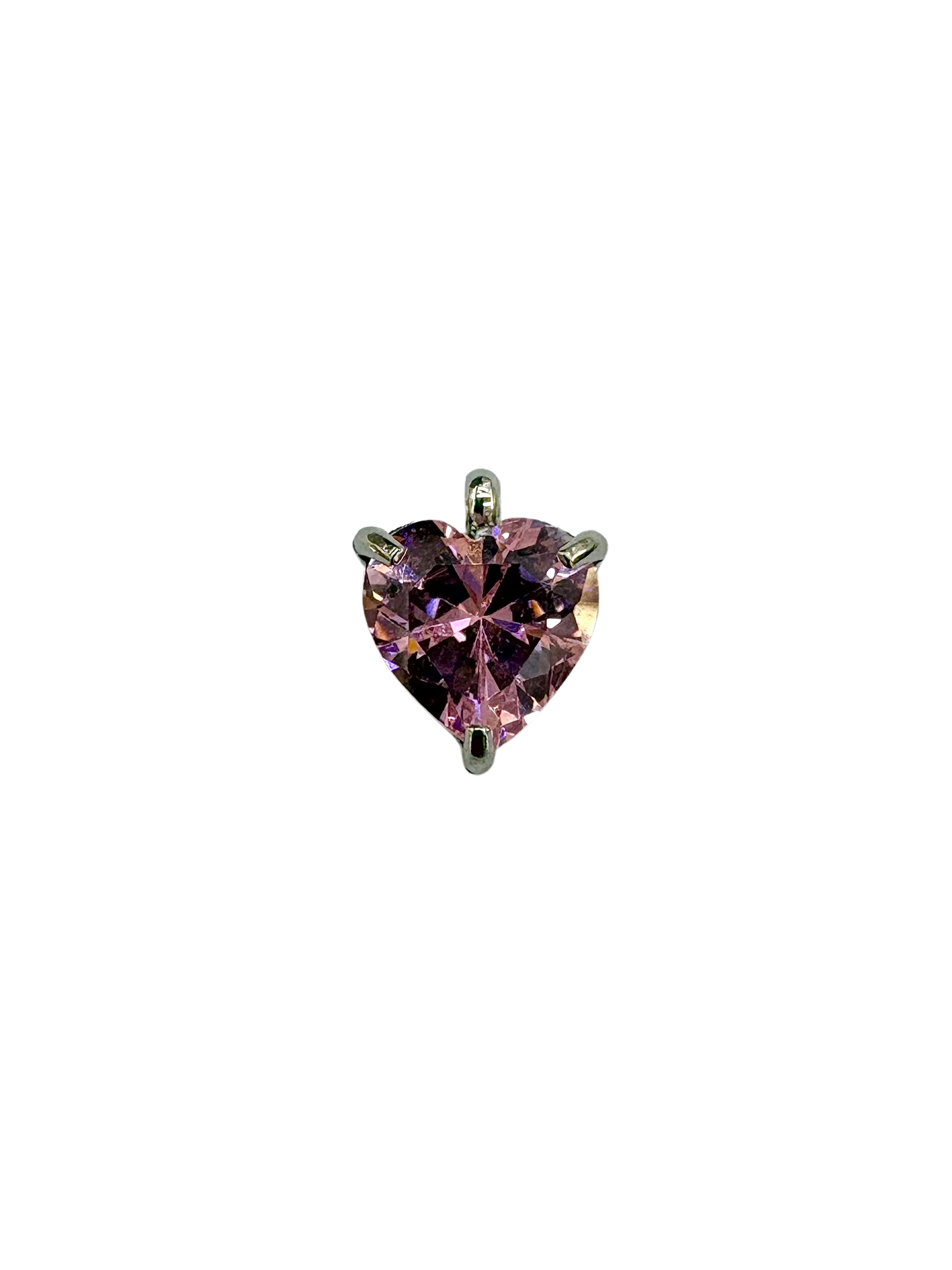 Gemstone Heart Prong Set Charm
