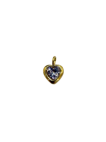 Tiny Gemstone Heart Charm