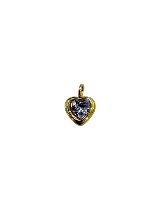 Tiny Gemstone Heart Charm