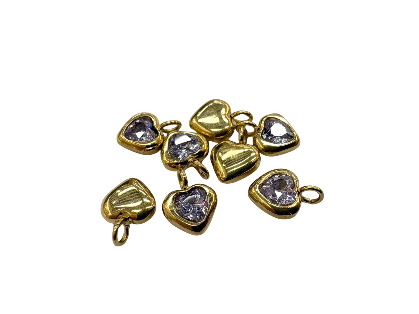 Tiny Gemstone Heart Charm