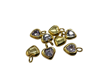 Tiny Gemstone Heart Charm