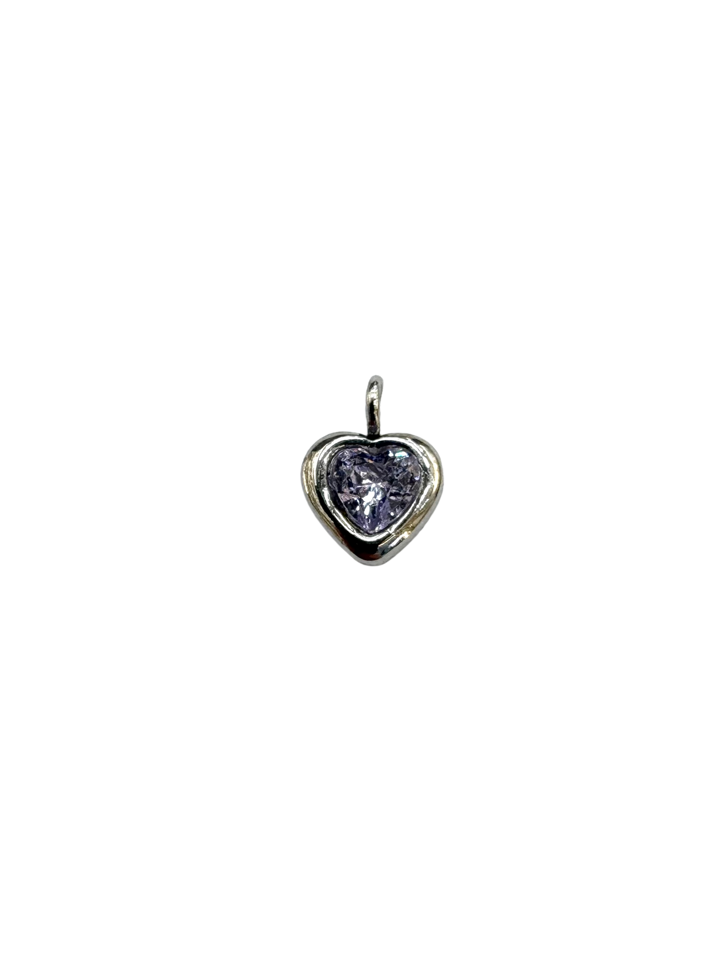 Tiny Gemstone Heart Charm