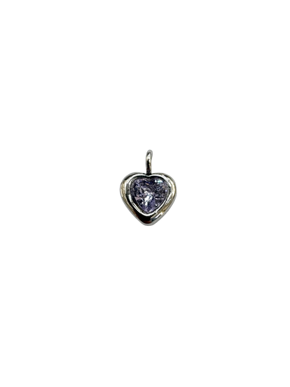 Tiny Gemstone Heart Charm
