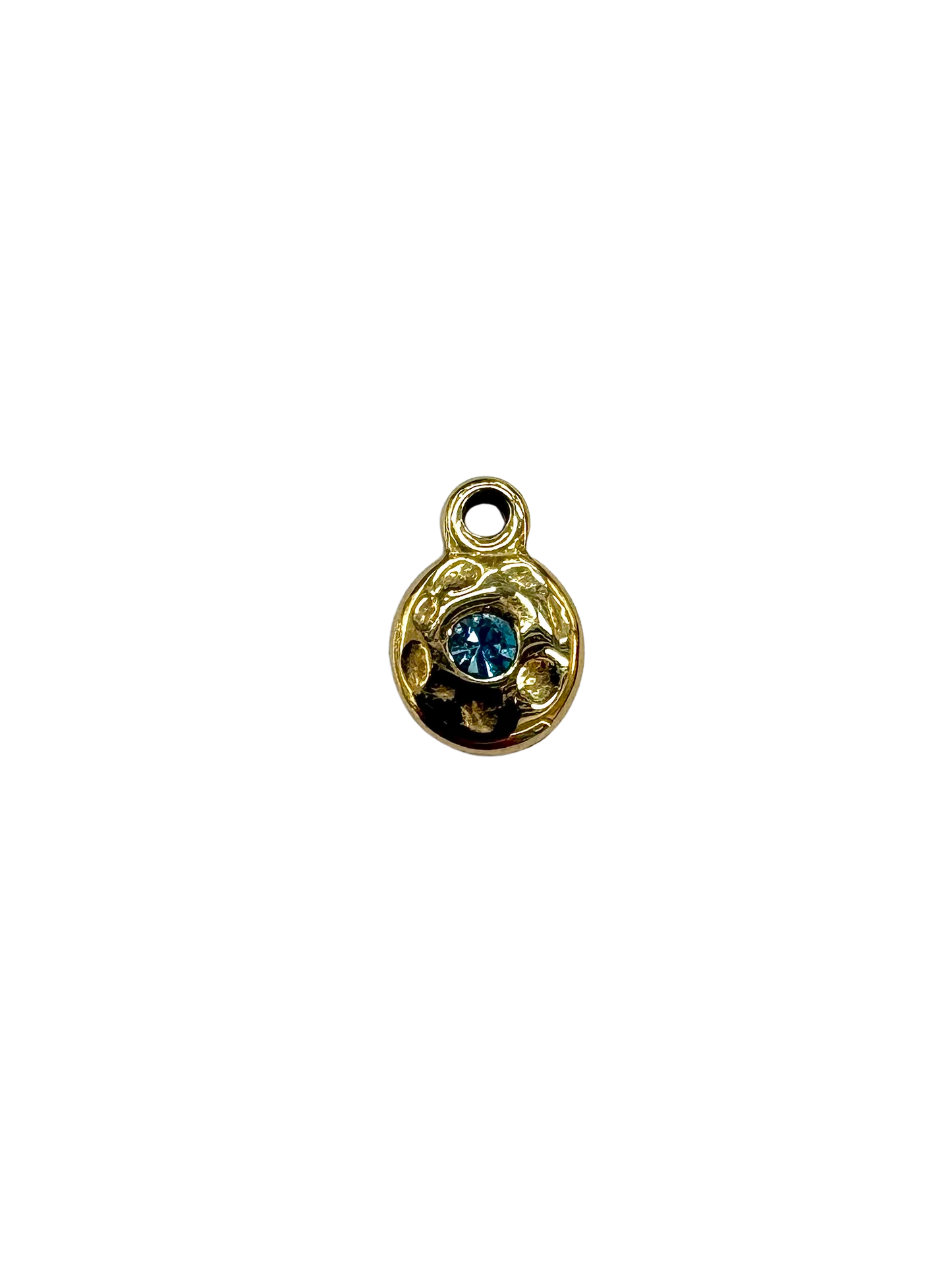 Hammered Dainty Stone Charm