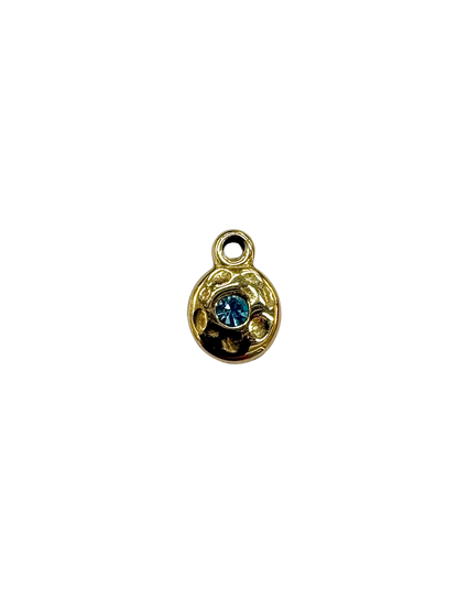 Hammered Dainty Stone Charm