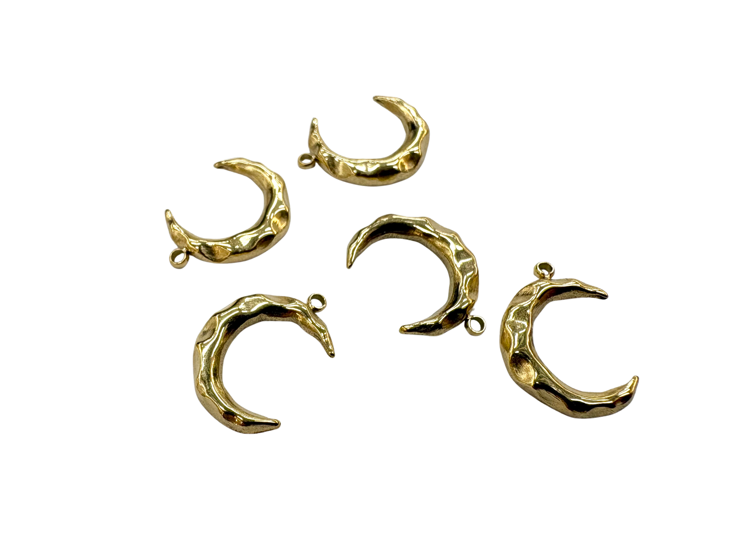 Hammered Crescent Moon Charm