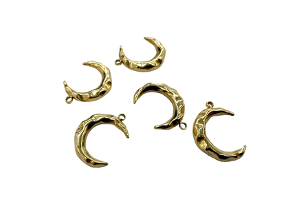 Hammered Crescent Moon Charm
