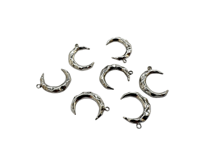 Hammered Crescent Moon Charm