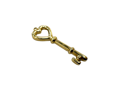 Heart Shaped Skeleton Key Charm