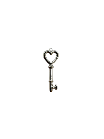 Heart Shaped Skeleton Key Charm