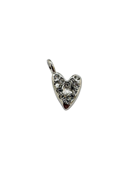 Lost Wax Style Rhinestone Heart Charm
