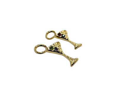 Lost Wax Style Martini Glass Charm