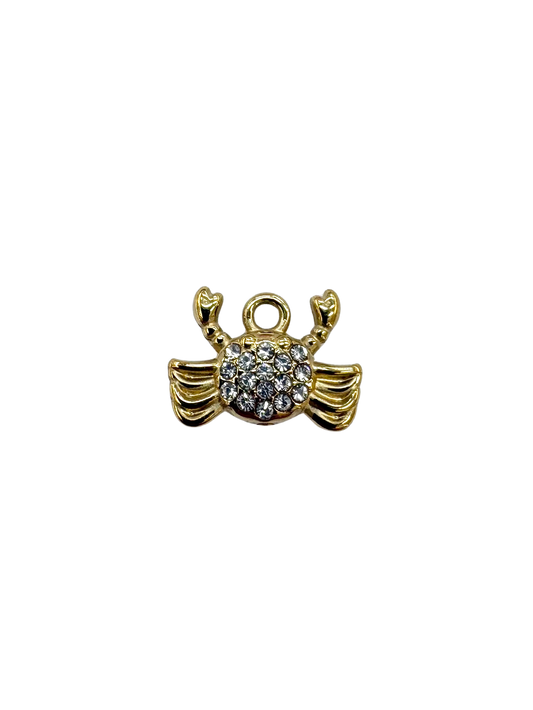 Rhinestone Crab Charm