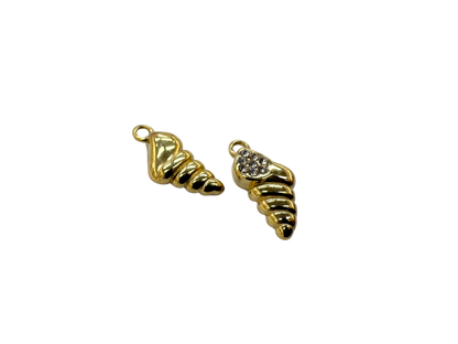 Rhinestone Seashell Charm