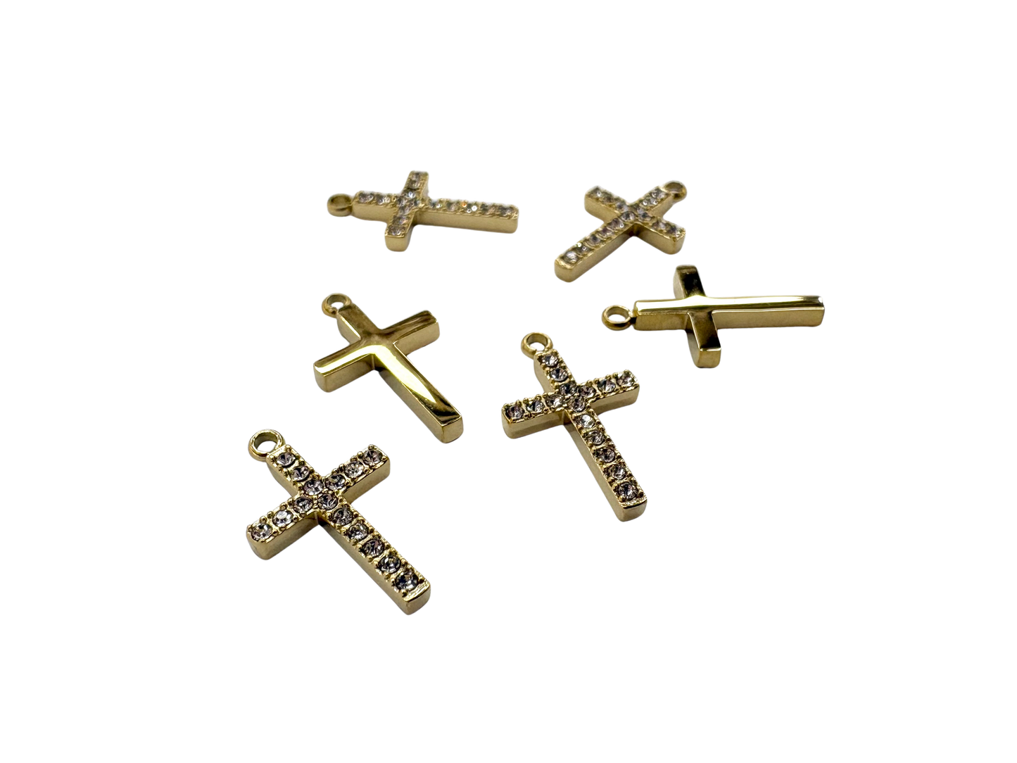 Rhinestone Cross Charm