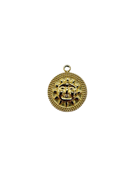 Sun Face Coin Charm
