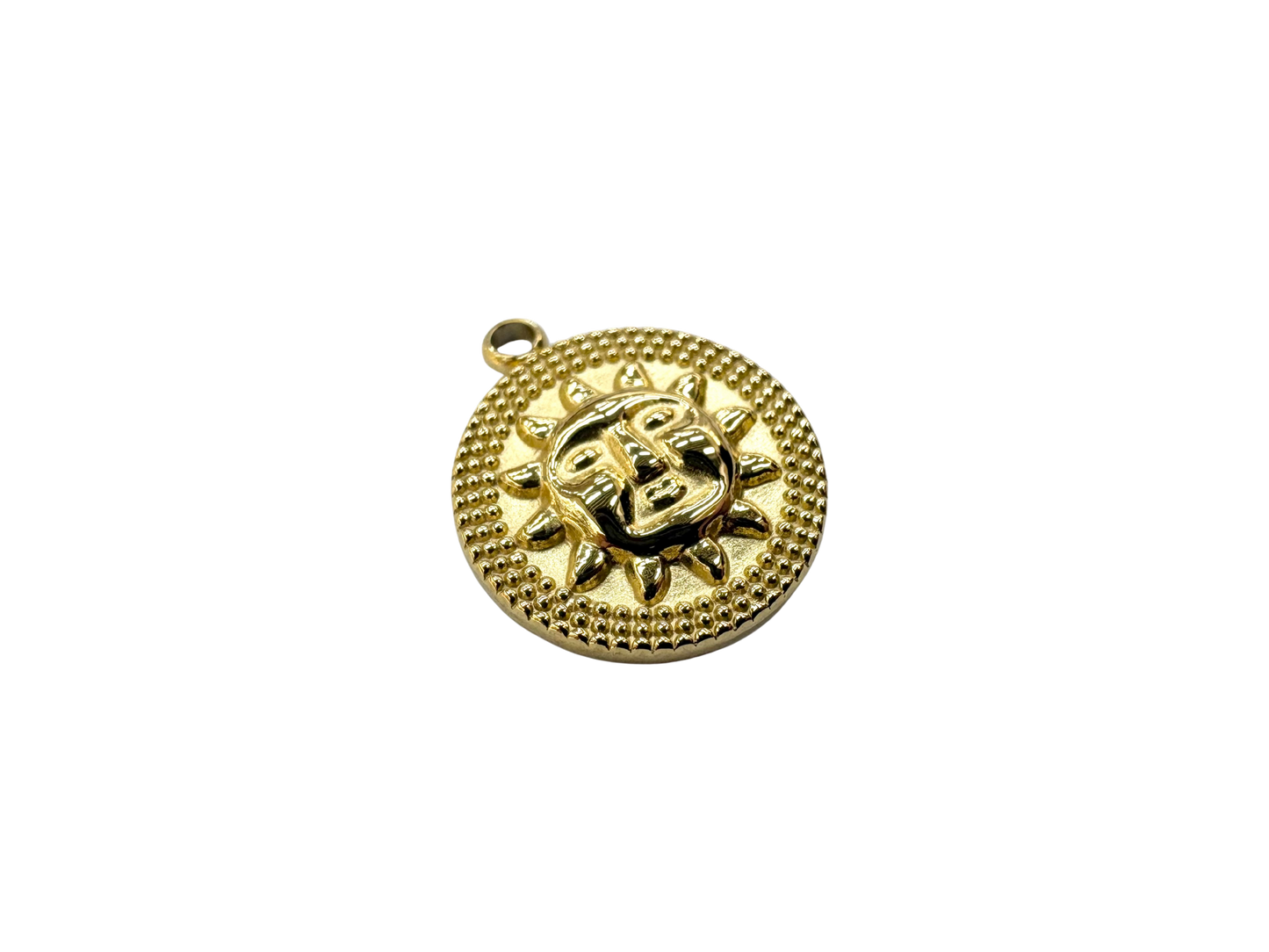 Sun Face Coin Charm
